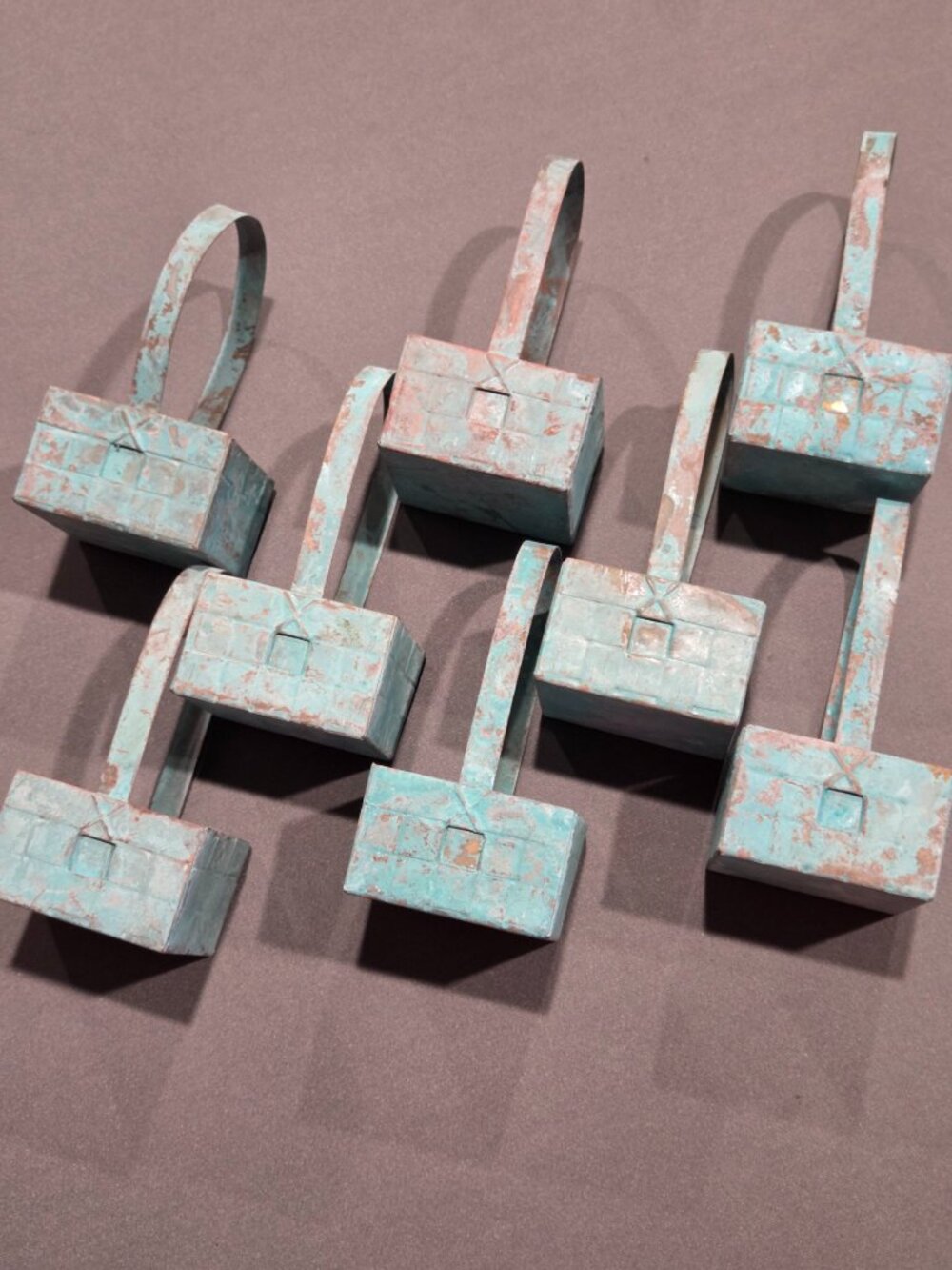 Vintage Verdigris Copper Tree Ornments